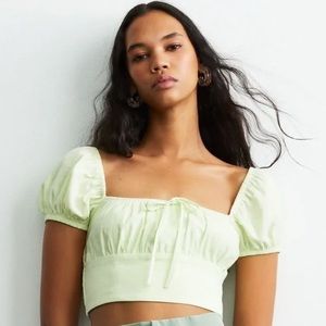 Zara puff sleeve crop top
